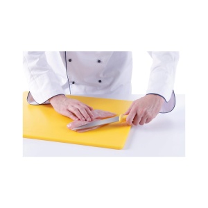 Cutitul bucatarului, 24/38.5 cm, lama inox grosime 2.5 mm, maner galben, respecta normele de igiena HACCP, Hendi, potrivit si pentru uz profesional - Img 2