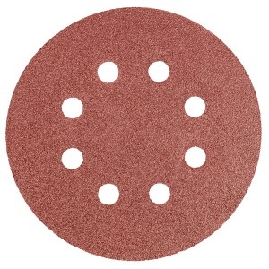 Disc abraziv cu gauri 125mm K80, set 5 buc