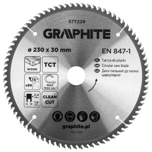 Disc fierastrau circular cu varfuri HM 230 x 30mm, 80 dinti
