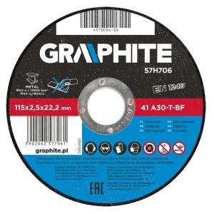 Disc taiere, pentru metal 115 x 2.5 x 22.2 mm,