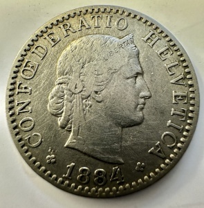 ELVETIA - 20 RAPPEN 1884