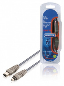 Firewire kábel, apáról apára, 4 tűsről 6 tűsre, 2m, 100% réz kábel, Bandridge