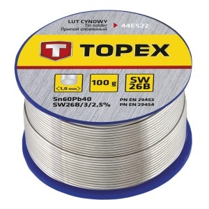 Fludor, 60% Sn: sarma de 1,0 mm si flux SW 26B. 100 g, electrotehnica - blister