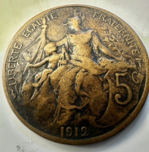 FRANTA - 5 CENTIMES 1912 - Img 2
