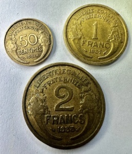 FRANTA - 50 Centimes / 1 FRANC / 2 FRANCS ( 1931-1937 )
