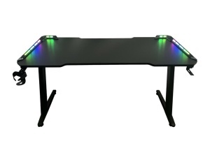 GAMING asztal RGB LED fényekkel, 1400 x 600, pohártartó, fejhallgató, MDF 18mm, Spacer