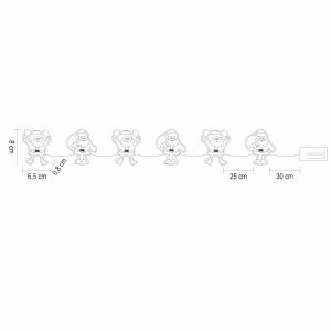 Ghirlandă luminoasă LED Moș Crăciun, silicon - Img 3