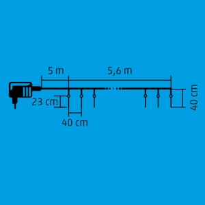 Ghirlanda sloi de gheata, 240 LED alb rece, adaptor de retea IP44 - Img 2