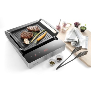 Gratar pentru masini de gatit cu inductie Aluminiu/Teflon 39 cm lungime x26 cm latime x 3,5 cm inaltime Hendi - Img 2
