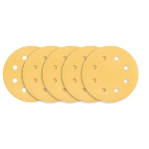 Hartie de slefuit cu suport Velcro 180 mm, K120, 5 buc, cu 8 gauri pentru slefuitor 59G263