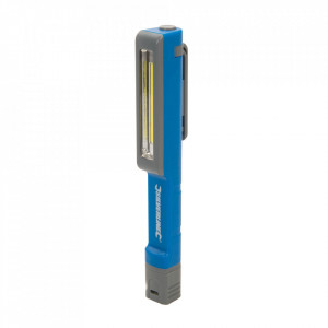Hordozható mini zseblámpa, COB LED, 1,5W, 150 lumen, mágneses oldal, klipsz, Silverline