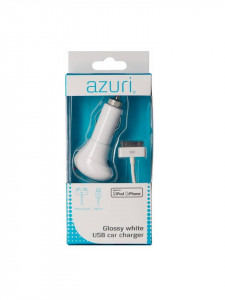 Incarcator auto Ipod, Iphone, 30 pini, 5V, 1000 mAh, Azuri - Img 1