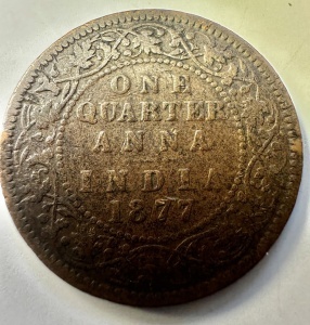 INDIA BRITANICA - VICTORIA - ONE QUARTER 1877