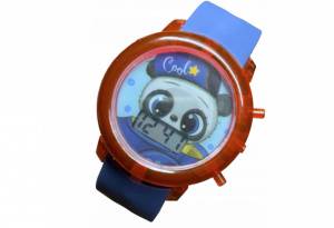 Kézi gyermekóra led fényekkel, panda modell, digitális kijelzővel, VKTools - Img 2