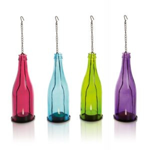 LED lámpa, üveg dekoráció, Home GB 23/RD, piros, 8 x 23 cm, lógó lánccal - Img 2