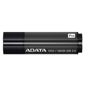 MEMORIE USB 3.1 ADATA 128 GB, cu capac, carcasa aluminiu, negru, "AS102P-128G-RGY"
