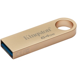 MEMORIE USB 3.2 Kingston 64 GB, 220MB/s, 100MB/s clasica, carcasa metalica, auriu, "DTSE9G3/64GB"