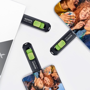 MEMORIE USB Type-C 3.2 ADATA 256 GB, retractabila, carcasa plastic, negru / verde "ACHO-UC300-256G-RBK/GN" - Img 3