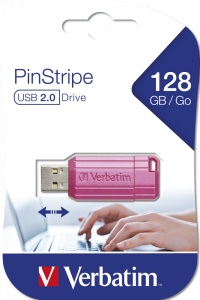 MEMORIE USB VERBATIM PINSTRIPE 128GB StoreNGo USB 2.0 ROZ "49460" - Img 4