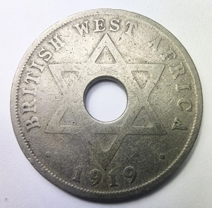 Moneda Africa de West Britanica - George V - 1 Penny 1919