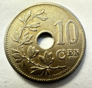 Moneda Belgia - Leopold II - 10 Centimes 1904 - Img 2