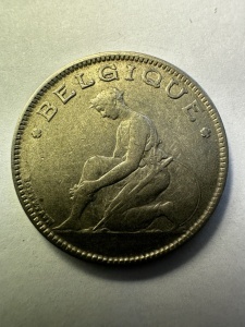 Moneda Belgia - Leopold III - “ Bun Pentru “ 1 Franc 1934 - Img 2