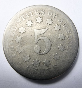 Moneda USA - Shield (5 cents ), emisă în 1867. - Img 2