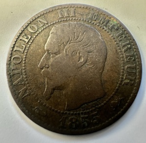 NAPOLEON III - FRANTA - 5 CENTIME 1855