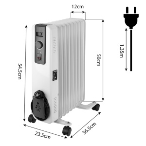 Olajtüzelésű elektromos radiátor, 9 elem, 2000W, 3 fokozat, termosztát, ALB, Neo - Img 2