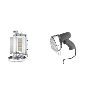 Pachet Kebab Grill gaz 3 arzatoare + Cutit electric kebab
