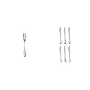 Pachet Set 6 furculițe inox + Set 6 cuțite masă inox