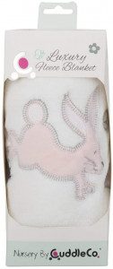 Paturica pufoasa fleece premium, 90x70cm, iepure, CuddleCo - Img 2