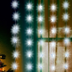 Perdea de lumini cu LED-uri, decor stele - Img 1