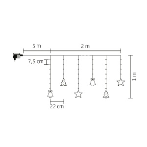 Perdea de lumini microLED alb rece, 10x figurine - Img 3