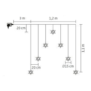 Perea de lumini LED, fulg de nea din acril - Img 3