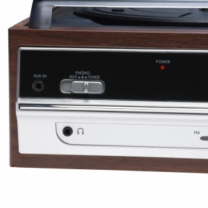 Pick-up vinil cu boxe incorporate,amplificare incorporata, radio FM, MARO inchis, DENVER - Img 6