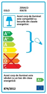 Prémium prémium, falra/mennyezetre való alkalmazás, 4 LED spotot tartalmaz, 4 x 4,6W, meleg fény, Eglo 93678 - Img 3
