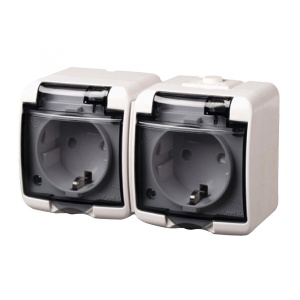 Priza de perete Aquastar, capac transp., 2 locuri