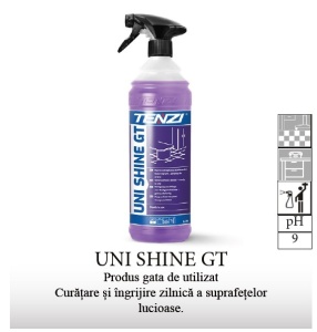 Professzionális tisztító oldat fényes, zománcozott, lakkozott, bitrát, spray, 1L, Tenzi Uni Shine GT