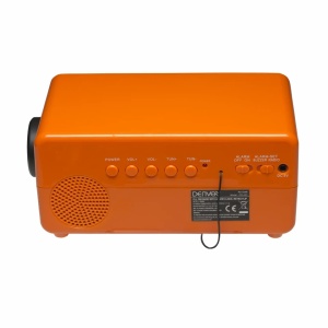 Radio cu Ceas tip VINTAGE Deșteptător Retro Denver CR-425, Afișaj Mecanic Flip Clock, Tuner PLL FM, Alarmă Duală, Sursă Backup 4x AA, Portocaliu - Img 7