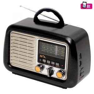Rádió retro típusú, FM/AM/SW, bluetooth, usb, kártya, SAL RRT2B - Img 1