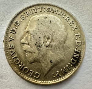 REGATUL UNIT - GEORGE V - 3 PENCE 1919 - ARGINT 0.925