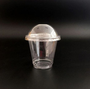 Set 100 pahare cu capac bombat capacitate maxima 280ml, 95mm, LUX - Img 1