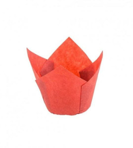 Set 150 forme copt pentru briose, chese lalea, 50 x 80mm, rosu - Img 2