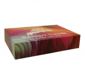 Set 25 cutii din carton pentru miniprajituri cu capac, model Waves, 28 x 20 x h6cm