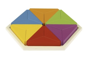Set 28 piese cuburi lemn pentru copii, creativitate, hexagon, Playtive - Img 2