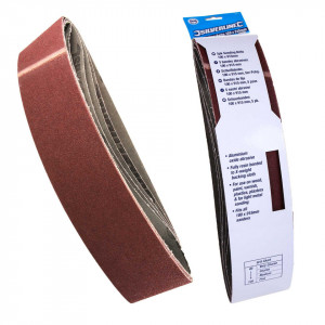 Set 5 benzi slefuitor banc, 915 x 100 mm, grit 80, Silverline - Img 1