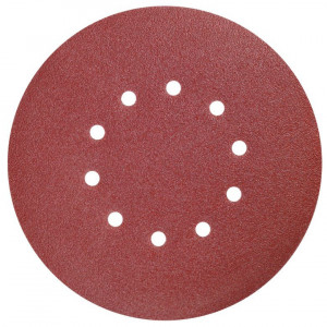 Set 5 discuri abrazive perforate slefuit pentru girafa , 225 mm , granulatie 120 ,10 gauri aspiratie, Dedra
