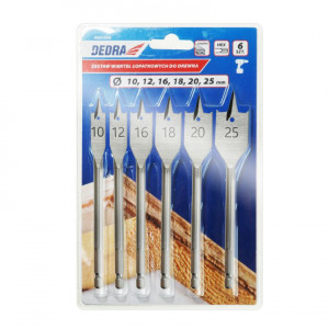 Set 6 burghie plate lemn,10, 12, 16, 18, 20, 25mm, Dedra - Img 2