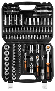 Set 94 piese, chei tubulare premium, 1/4, 1/2, CRV, Neo - Img 1